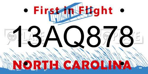 13AQ878 North Carolina License Plate