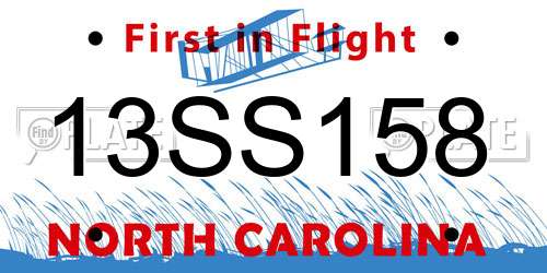 13SS158 North Carolina License Plate