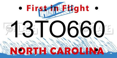 13TO660 North Carolina License Plate