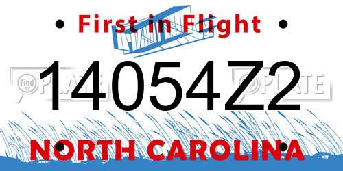 14054Z2 North Carolina License Plate