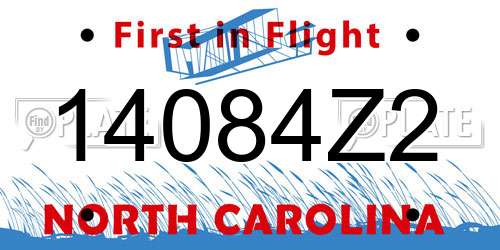 14084Z2 North Carolina License Plate