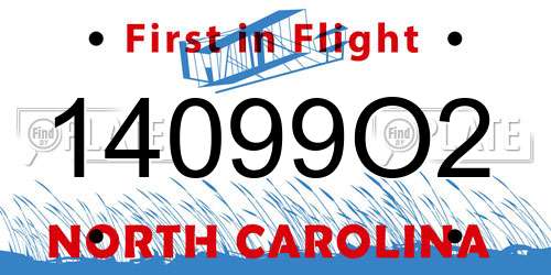 14099O2 North Carolina License Plate