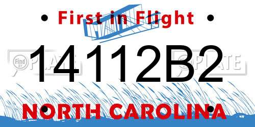 14112B2 North Carolina License Plate