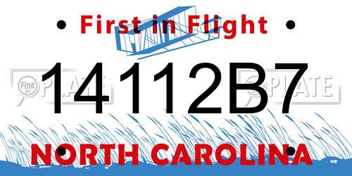 14112B7 North Carolina License Plate