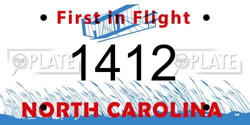 1412 North Carolina License Plate