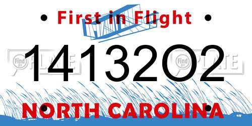 14132O2 North Carolina License Plate