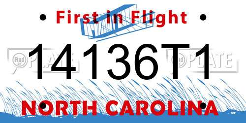 14136T1 North Carolina License Plate