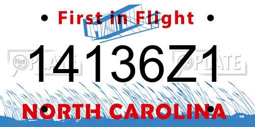 14136Z1 North Carolina License Plate