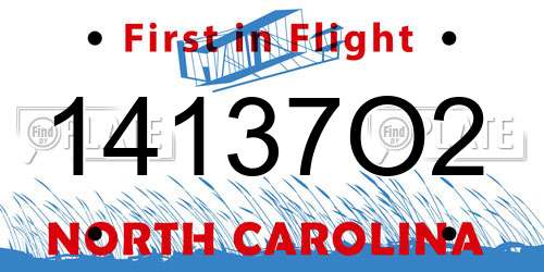 14137O2 North Carolina License Plate