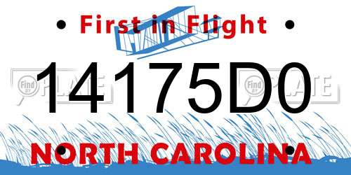 14175D0 North Carolina License Plate