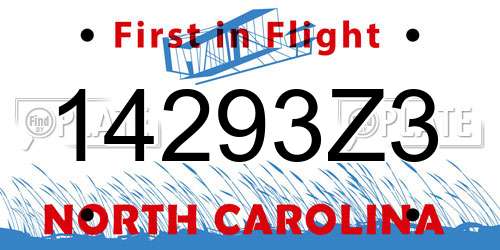 14293Z3 North Carolina License Plate