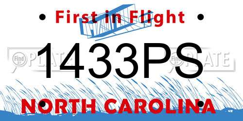 1433PS North Carolina License Plate