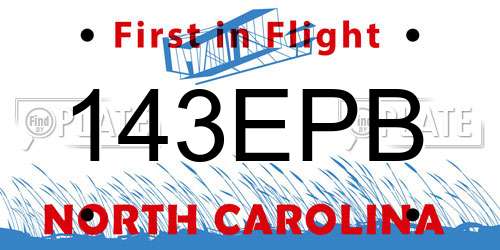 143EPB North Carolina License Plate