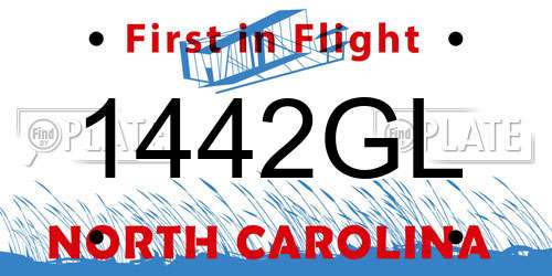 1442GL North Carolina License Plate