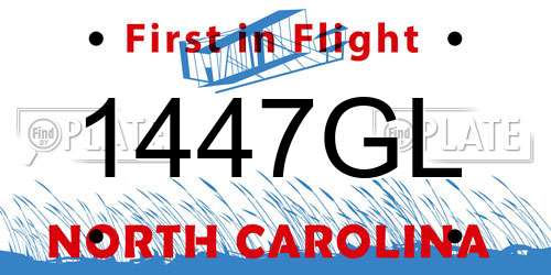 1447GL North Carolina License Plate