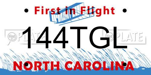 144TGL North Carolina License Plate