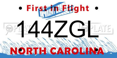144ZGL North Carolina License Plate
