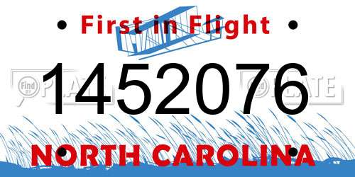 1452076 North Carolina License Plate