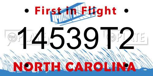 14539T2 North Carolina License Plate