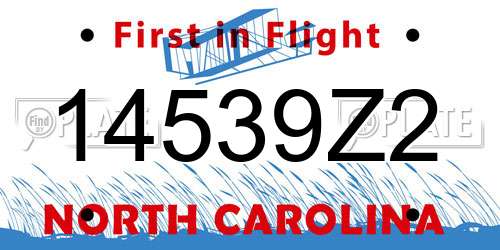 14539Z2 North Carolina License Plate
