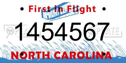 1454567 North Carolina License Plate