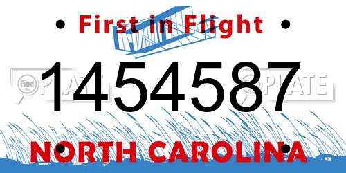 1454587 North Carolina License Plate
