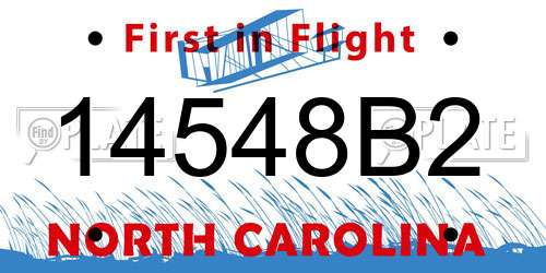 14548B2 North Carolina License Plate