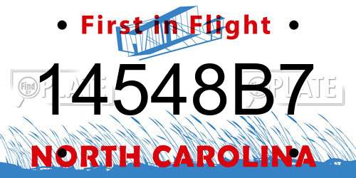 14548B7 North Carolina License Plate