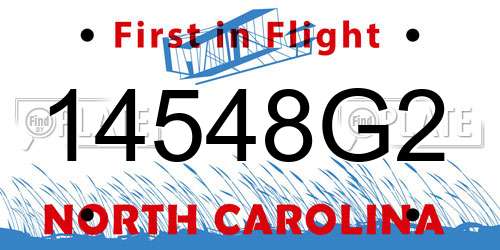 14548G2 North Carolina License Plate