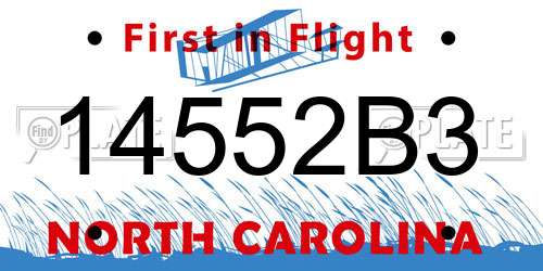 14552B3 North Carolina License Plate