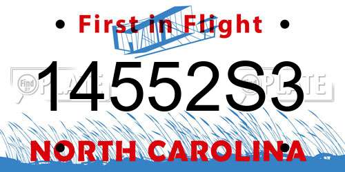 14552S3 North Carolina License Plate