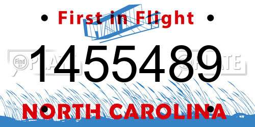 1455489 North Carolina License Plate
