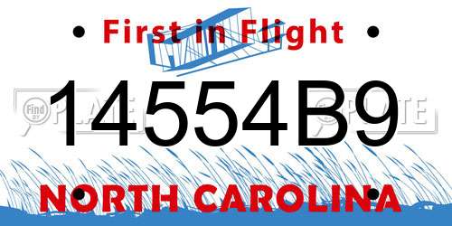 14554B9 North Carolina License Plate