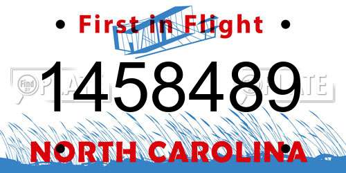 1458489 North Carolina License Plate