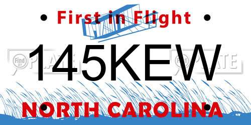 145KEW North Carolina License Plate
