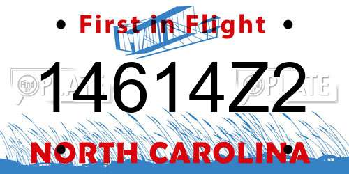14614Z2 North Carolina License Plate