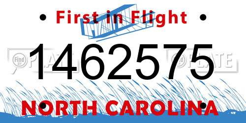 1462575 North Carolina License Plate
