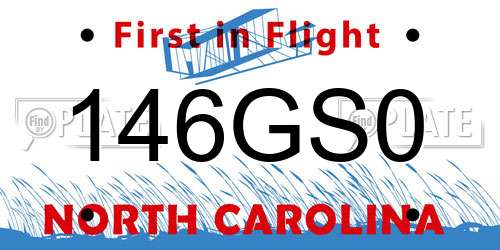 146GS0 North Carolina License Plate