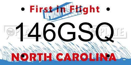 146GSQ North Carolina License Plate