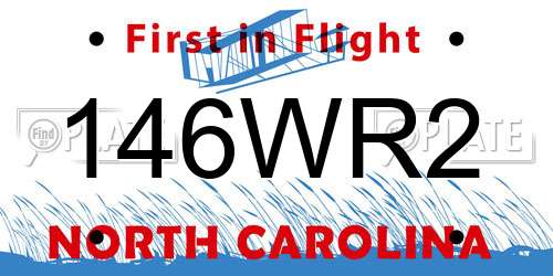146WR2 North Carolina License Plate