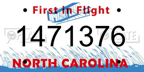 1471376 North Carolina License Plate