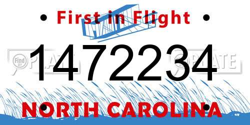 1472234 North Carolina License Plate