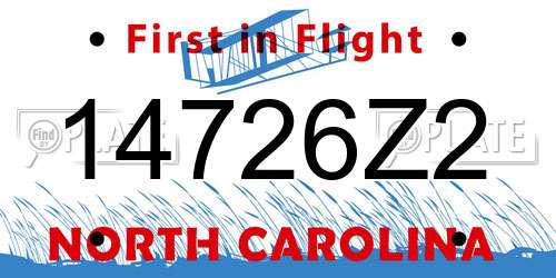 14726Z2 North Carolina License Plate