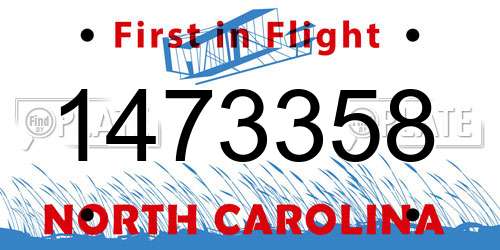 1473358 North Carolina License Plate