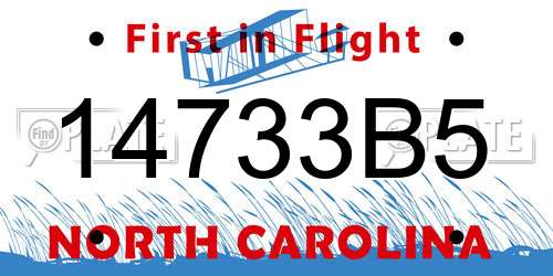 14733B5 North Carolina License Plate