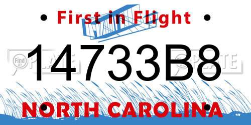 14733B8 North Carolina License Plate