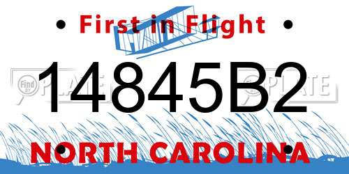 14845B2 North Carolina License Plate