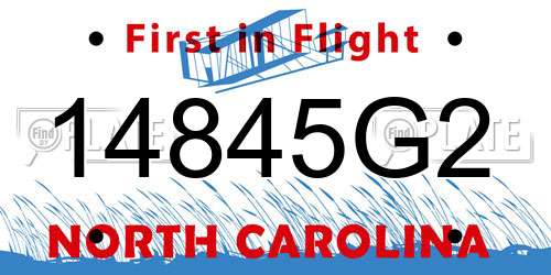 14845G2 North Carolina License Plate
