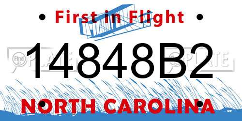 14848B2 North Carolina License Plate