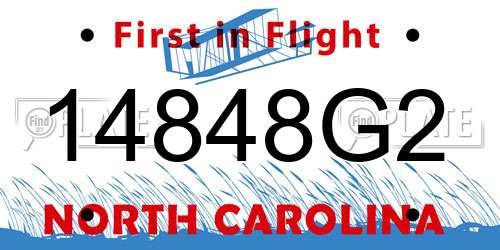 14848G2 North Carolina License Plate
